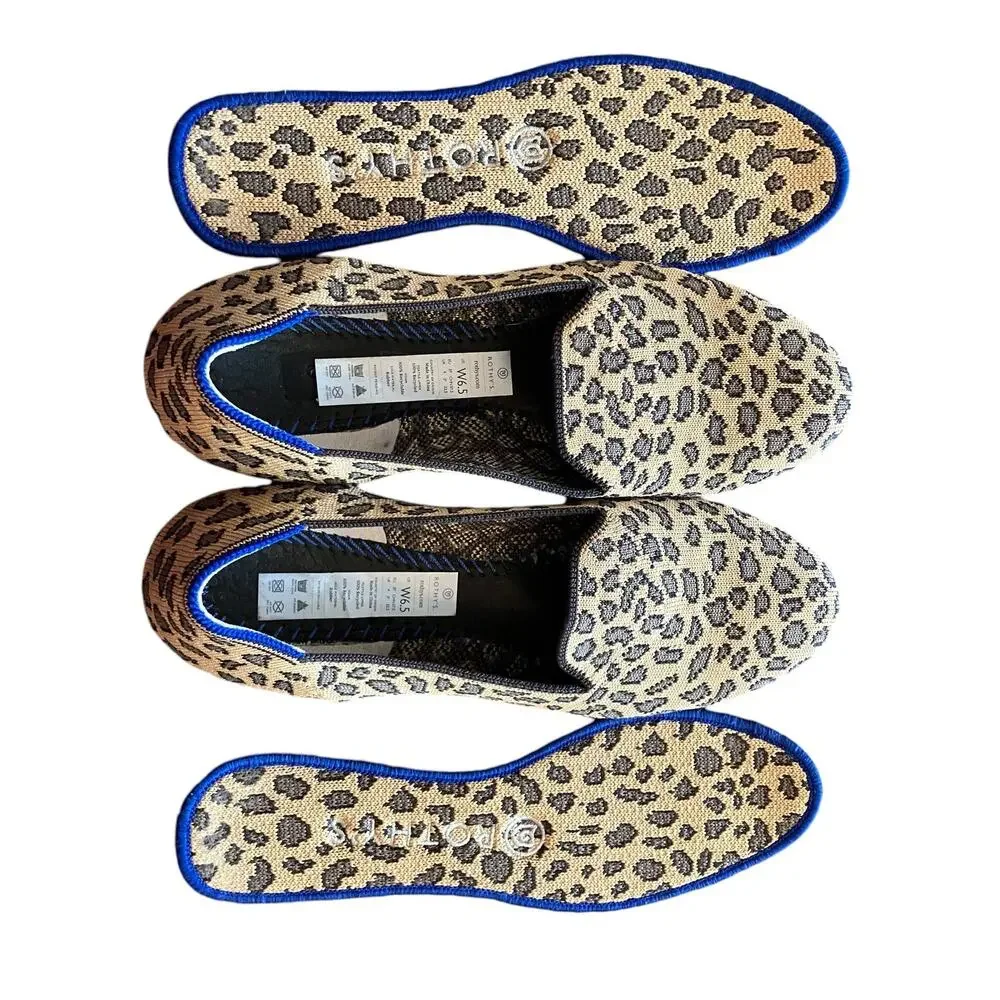 Women’s Rothy’s The Loafer in Retired Pattern Spotted Cheetah, size 6.5